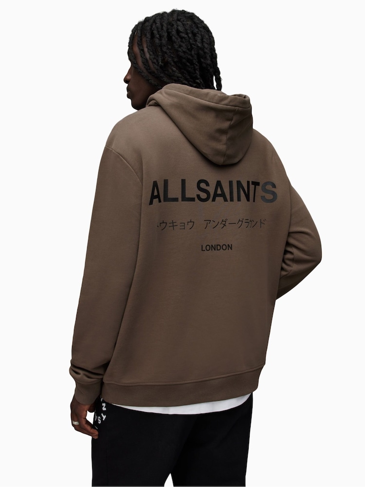 AllSaints Green Underground Overhead Hoodie - Image 2 of 7