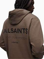 AllSaints Green Underground Overhead Hoodie - Image 6 of 7