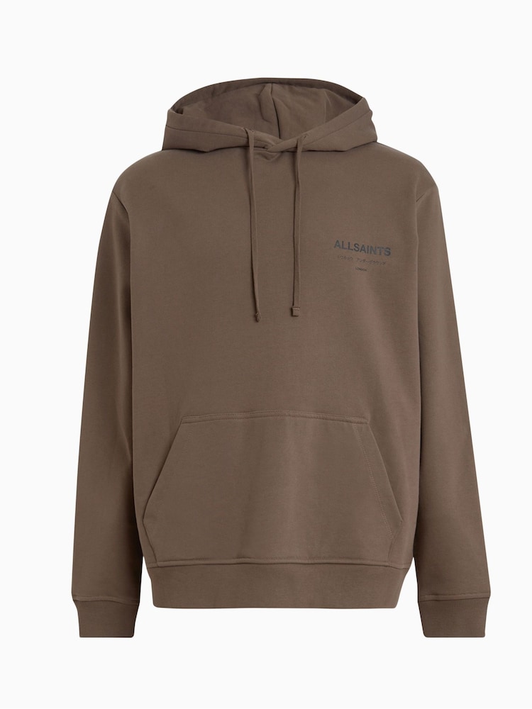 AllSaints Green Underground Overhead Hoodie - Image 7 of 7