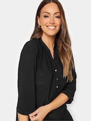 M&Co Black Half Placket Jersey Top - Image 4 of 4