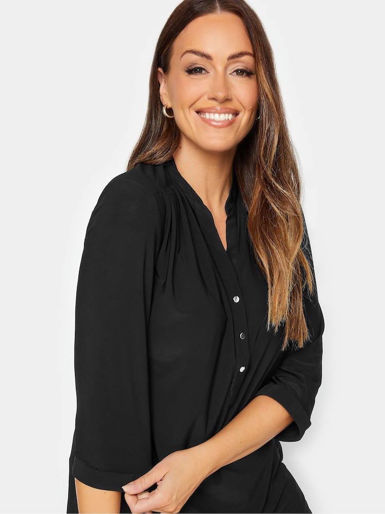 M&Co Black Half Placket Jersey Top - Image 4 of 4