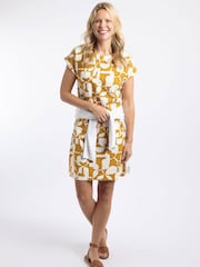 Weird Fish Yellow Orlando Printed Shift Dress - Image 2 of 7