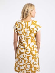 Weird Fish Yellow Orlando Printed Shift Dress - Image 3 of 7