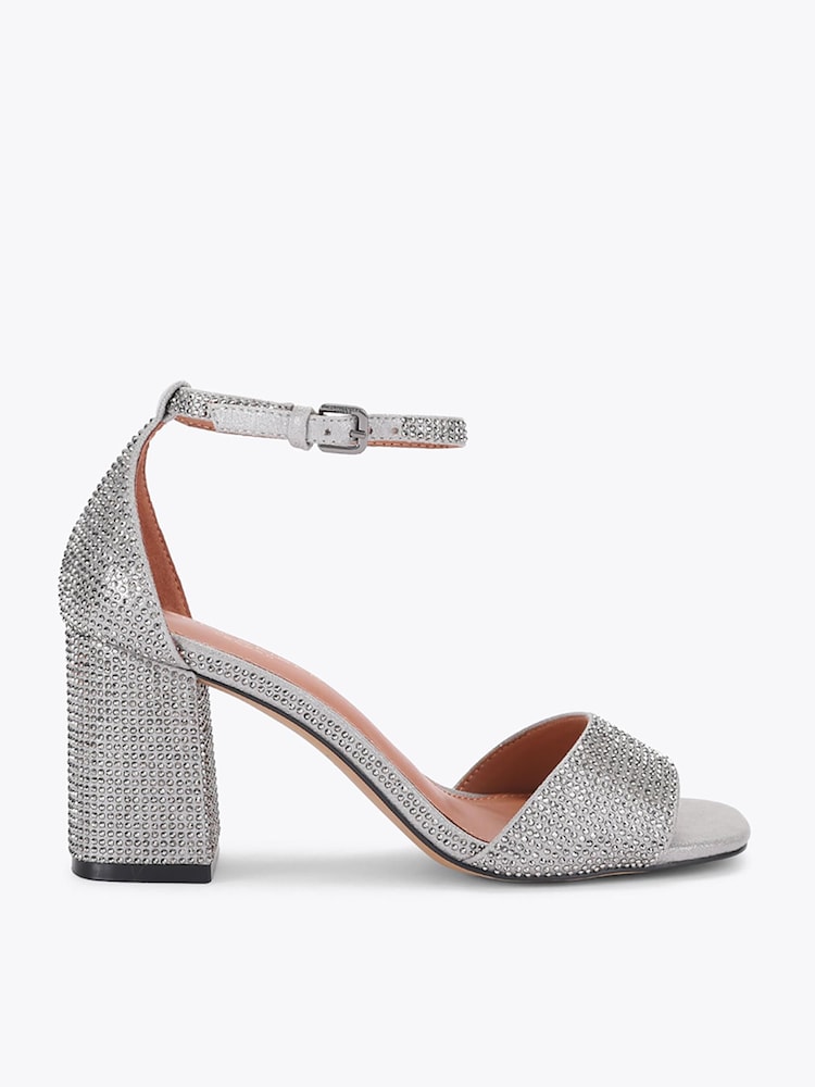 Kurt Geiger London Metallic Square Block Heel Sandals - Image 2 of 5 Kurt Geiger London Metallic Square Block Heel Sandals - Image 2 of 5