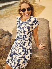 Weird Fish Blue Orlando Printed Shift Dress - Image 1 of 7