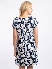 Weird Fish Blue Orlando Printed Shift Dress - Image 3 of 7