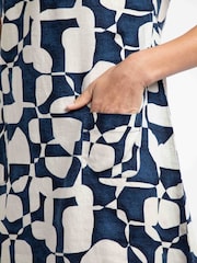 Weird Fish Blue Orlando Printed Shift Dress - Image 5 of 7