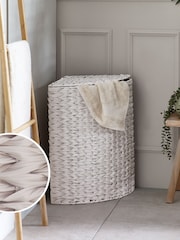 Cream Hepworth Wicker Corner Hamper Laundry - Image 1 of 5