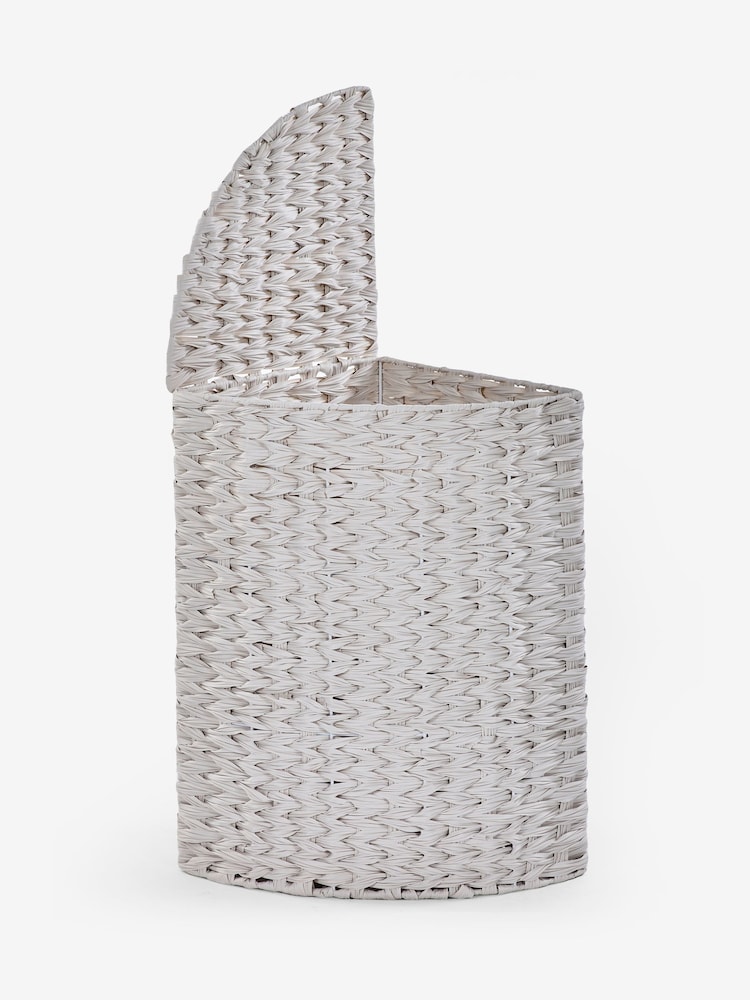 Cream Hepworth Wicker Corner Hamper Laundry - Image 5 of 5