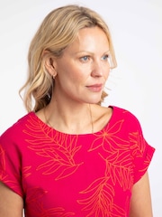Weird Fish Pink Orlando Printed Shift Dress - Image 4 of 7