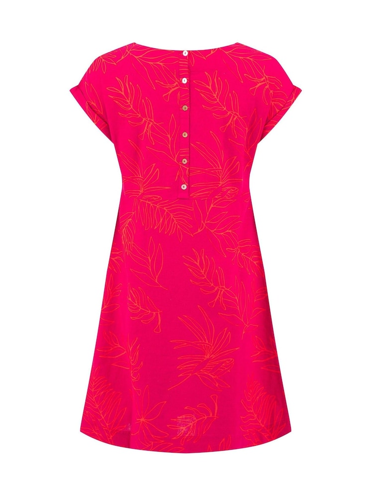 Weird Fish Pink Orlando Printed Shift Dress - Image 7 of 7 Weird Fish Pink Orlando Printed Shift Dress - Image 7 of 7