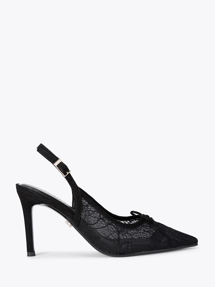Carvela Black Positano Lace Sling High Shoes - Image 1 of 5