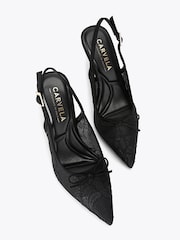 Carvela Black Positano Lace Sling High Shoes - Image 3 of 5