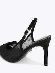Carvela Black Positano Lace Sling High Shoes - Image 4 of 5