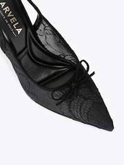 Carvela Black Positano Lace Sling High Shoes - Image 5 of 5