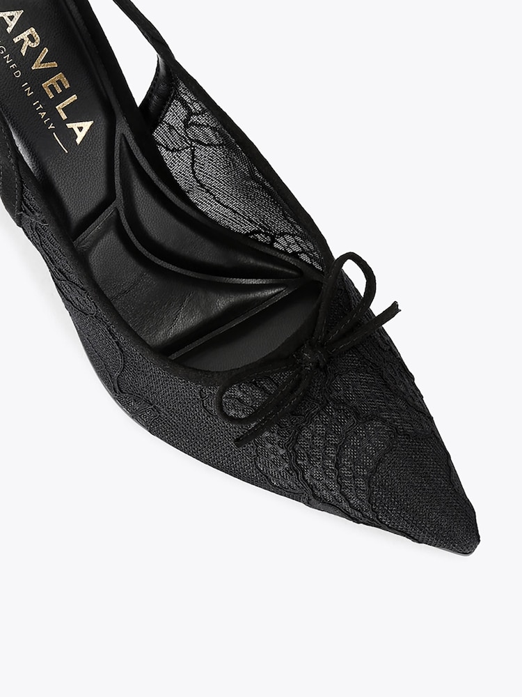 Carvela Black Positano Lace Sling High Shoes - Image 5 of 5
