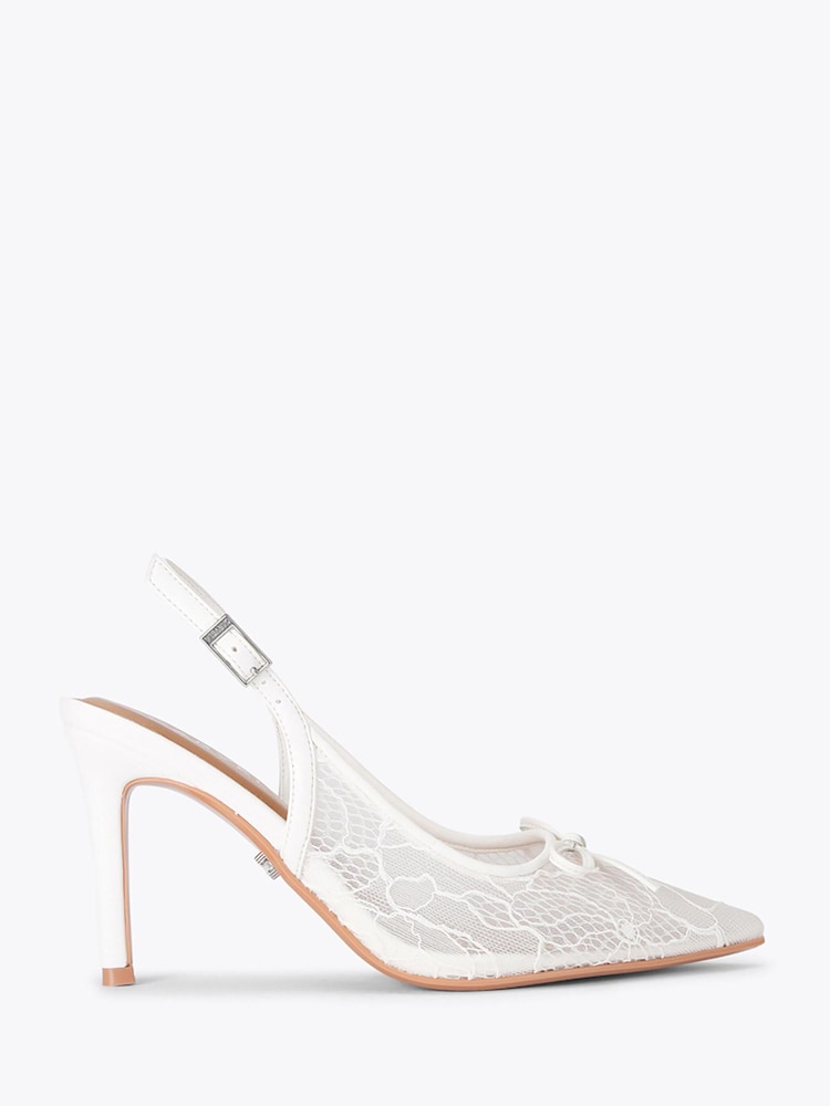 Carvela White Positano Lace Sling High Shoes - Image 1 of 5 Carvela White Positano Lace Sling High Shoes - Image 1 of 5