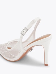 Carvela White Positano Lace Sling High Shoes - Image 5 of 5