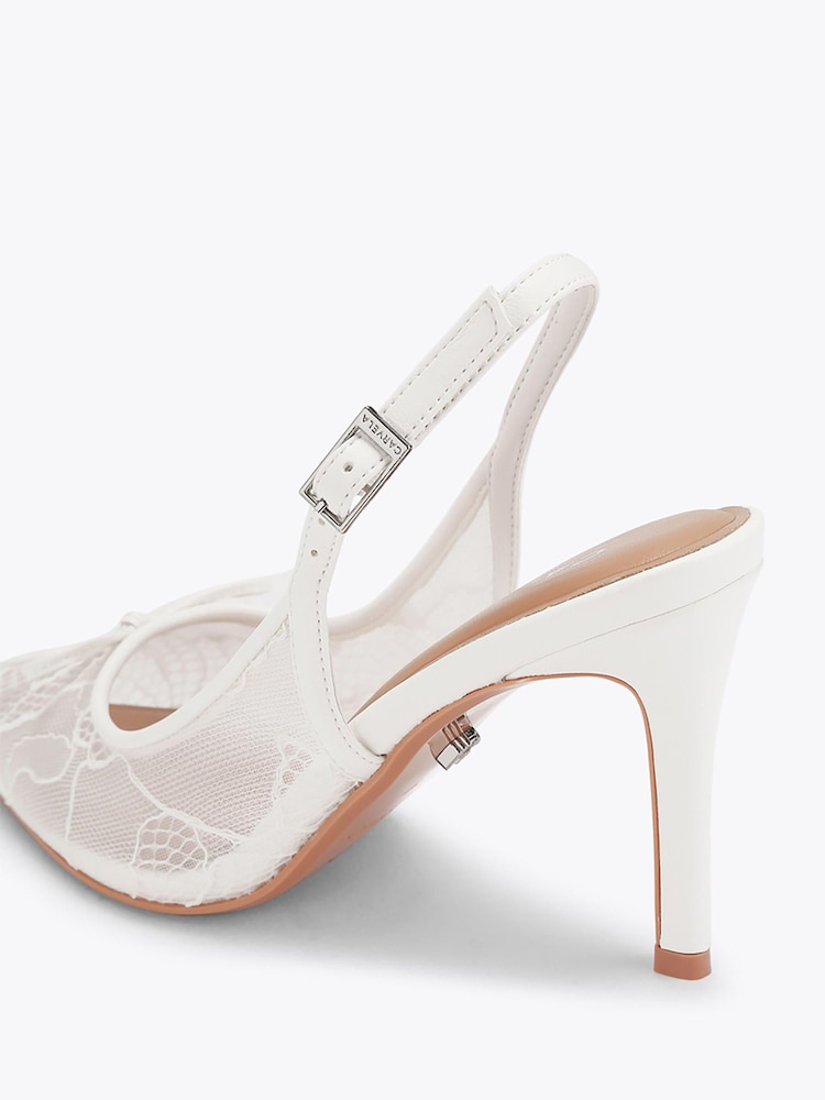 Carvela White Positano Lace Sling High Shoes - Image 5 of 5 Carvela White Positano Lace Sling High Shoes - Image 5 of 5