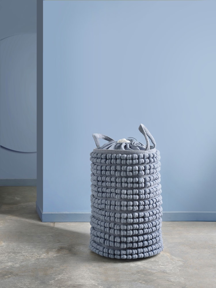 Slate Blue Bobble Bag Laundry Basket - Image 2 of 5
