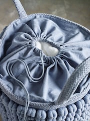 Slate Blue Bobble Bag Laundry Basket - Image 4 of 5