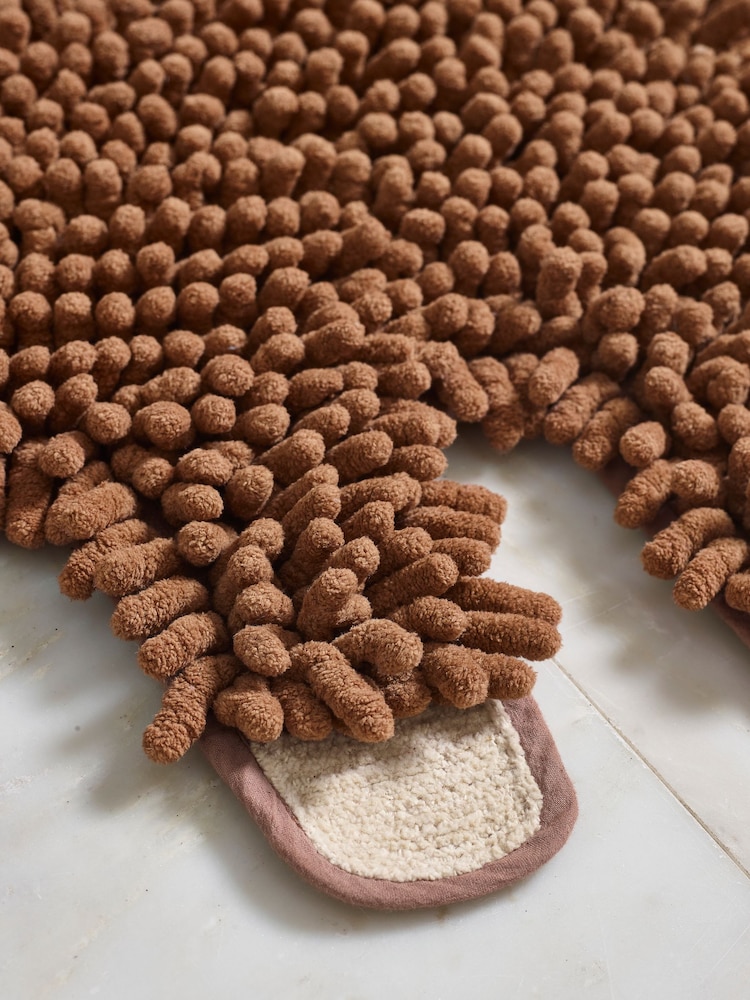Brown Hamish Plush Bobble Shaped Bath Mat - Image 3 of 4