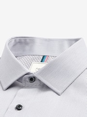 Grey Slim Fit Single Cuff Easy Care Shirts 3 Pack - Image 11 of 15