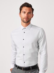 Grey Slim Fit Single Cuff Easy Care Shirts 3 Pack - Image 2 of 15