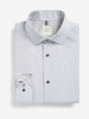 Grey Slim Fit Single Cuff Easy Care Shirts 3 Pack - Image 8 of 15