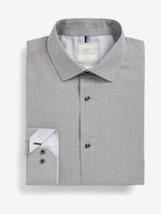 Grey Slim Fit Single Cuff Easy Care Shirts 3 Pack - Image 9 of 15
