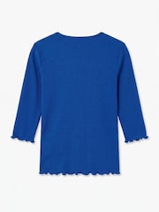 VERO MODA Blue Lace Trim V-Neck Top - Image 6 of 6
