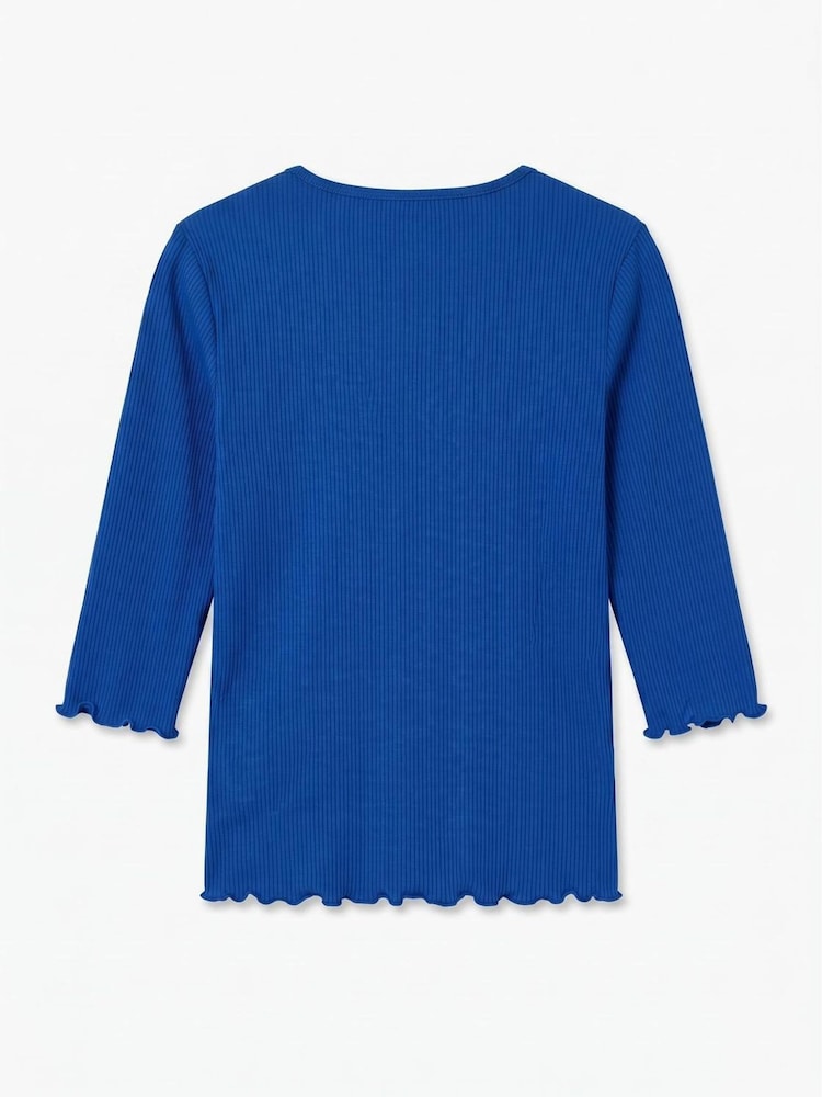 VERO MODA Blue Lace Trim V-Neck Top - Image 6 of 6 VERO MODA Blue Lace Trim V-Neck Top - Image 6 of 6