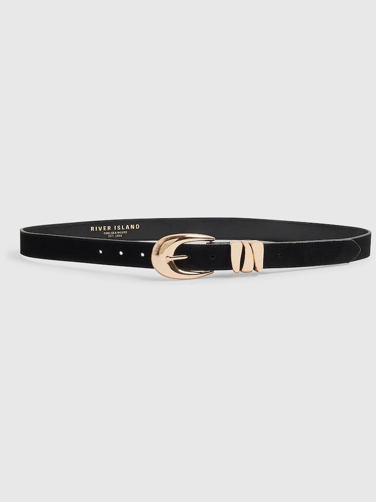 River Island Olivia Attwood Suede Triple Keeper Belt - Larawan 1 ng 2