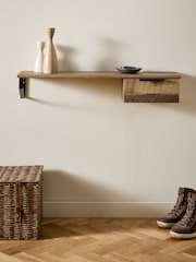 Dark Natural Bronx Shelf with Drawer - Image 3 of 8