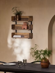 Dark Natural Bronx 3 Tier Stacking Wall Shelves - Image 1 of 7