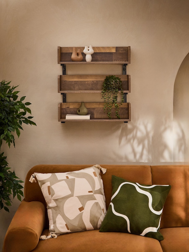 Dark Natural Bronx 3 Tier Stacking Wall Shelves - Image 2 of 7