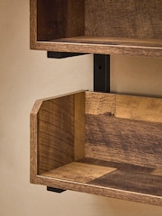 Dark Natural Bronx 3 Tier Stacking Wall Shelves - Image 4 of 7