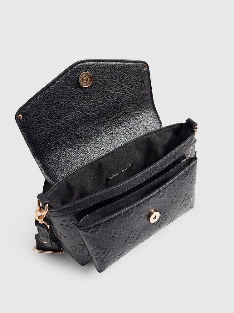 River Island Black Monogram Triple Compartment Bag - Image 6 of 6 River Island Black Monogram Triple Compartment Bag - Image 6 of 6
