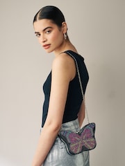 Multi Pink Butterfly Clutch - Image 1 of 7