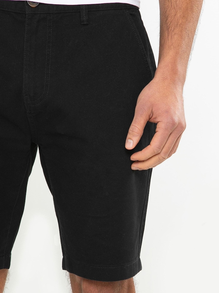 Threadbare Black Regular Fit 100% Cotton Chino Shorts - Image 4 of 4