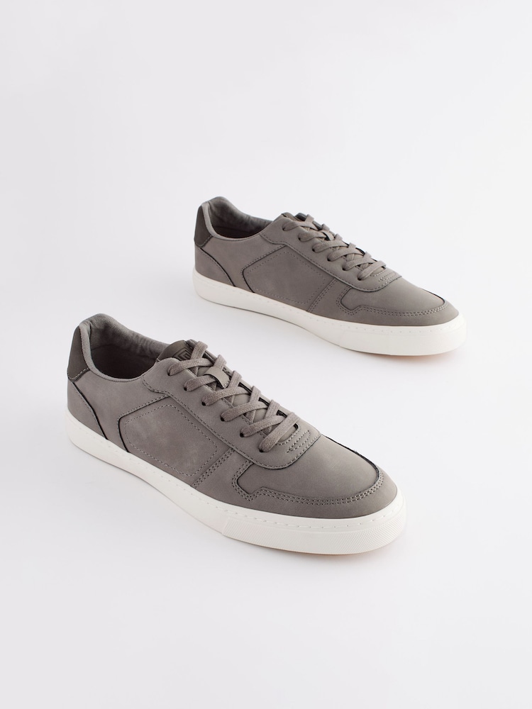 Grey Lace-Up Low Trainers - Image 1 of 5