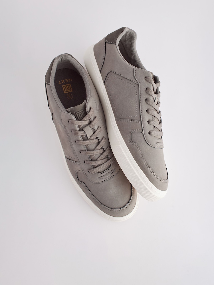 Grey Lace-Up Low Trainers - Image 3 of 5