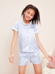 Lipsy Light Blue Satin Pyjamas - Image 1 of 4