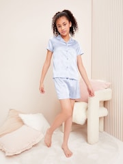 Lipsy Light Blue Satin Pyjamas - Image 2 of 4