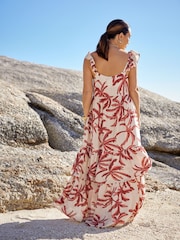 Myleene Klass Cream Palm Printed Tiered Sun Dress - Image 2 of 2