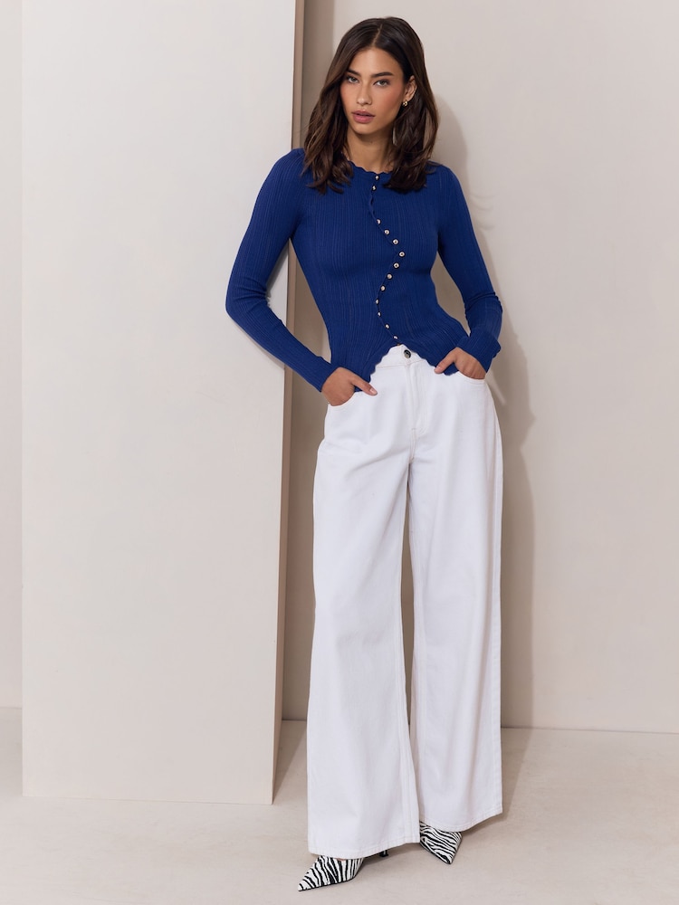 Lipsy Cobalt Blue Long Sleeve Stud Detail Jumper - Image 2 of 5