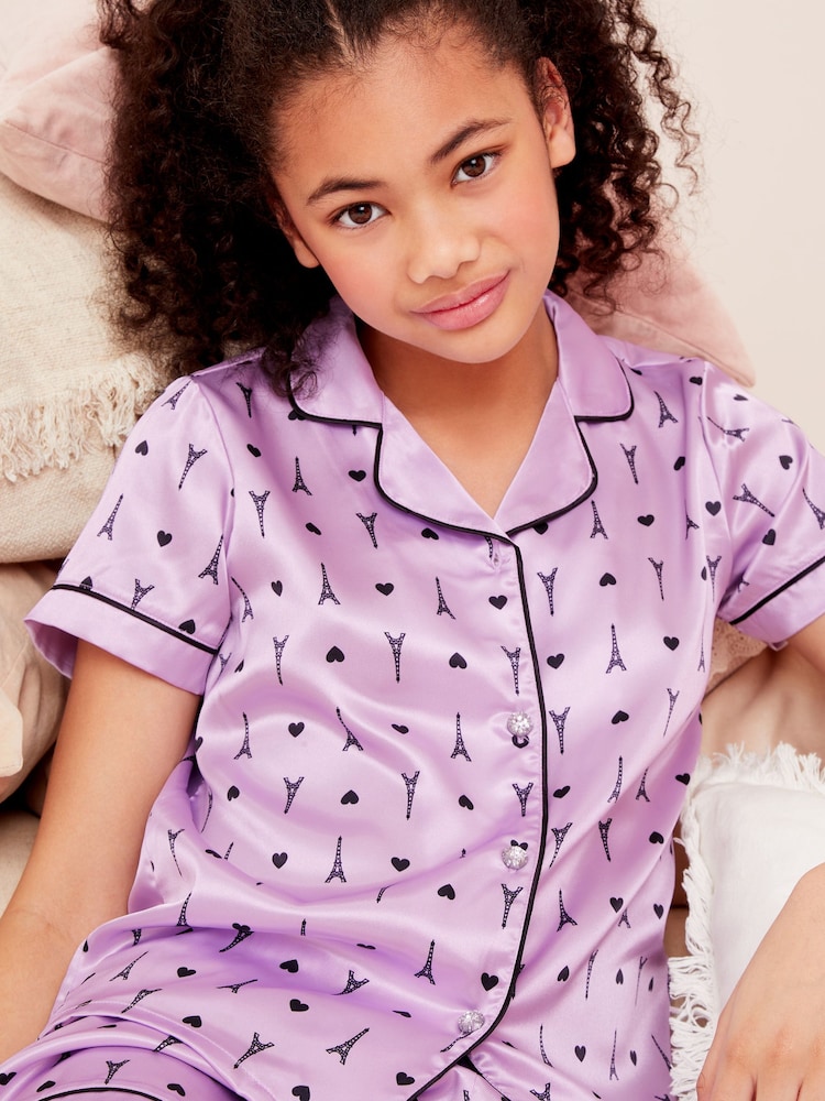 Lipsy Purple Satin Pyjamas - Image 4 of 4