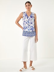 Roman Blue Floral Mono Border Print Vest - Image 2 of 4