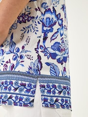 Roman Blue Floral Mono Border Print Vest - Image 4 of 4