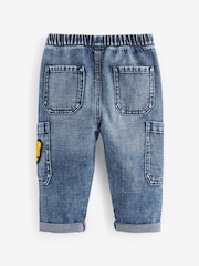 Mid Blue Denim with Tiger 100% Cotton Cargo Jeans (3mths-7yrs) - Image 6 of 7